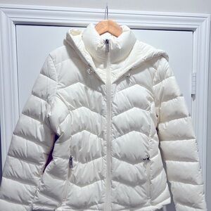 White Calvin Klein Hooded Puffer Coat Size Medium - NWT